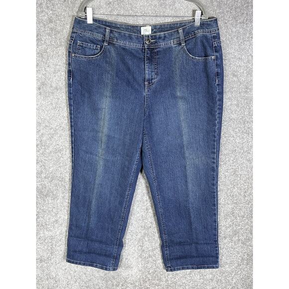 JMS Just My Size Straight Leg Jeans Womens Size 18W Stretch Blue Denim Pockets - Picture 1 of 8